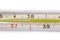 Fragment of medical mercury thermometer showing increased human body temperature