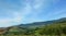 Fragment of the mountainous terrain in the Carpathians, Ukraine. The forest is forgiven by the reliefs of the Carpathian Mountains