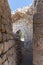 Fragment of the north eastern entrance to the Nimrod Fortress located in Upper Galilee in northern Israel on the border with Leban