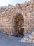 Fragment of the north eastern entrance to the Nimrod Fortress located in Upper Galilee in northern Israel on the border with Leban