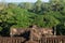 Fragment of an old Hindu temple in the forests of Cambodia. Abandoned building in the forest