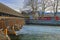 Fragment of Old Wooden Sluice bridge in Thun Old City