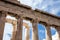 Fragment of The Parthenon, an archaic temple located on the Acropolis