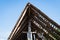 A fragment of the roof of an old barn