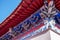 the Fragment of the roof. Taoist temple outside the city in Heihe in the summer