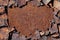 Fragment rusty sheet iron as design element for writing your text