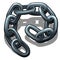 A fragment of steel chain isolated on a white background. Vector cartoon close-up illustration.