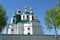 Fragment of the temple of the Fedorovsky icon of the Mother of God in Bogoyavlensky convent. Uglich, Yaroslavl region