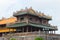 Fragment of a terrace of Midday gate of the forbidden imperial city. Hue, Vietnam