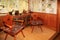 Fragment of traditional swiss country room interior with rustic