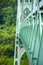 Fragment of truss construction of gothic St Johns bridge over the Willamette River in Portland