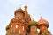 Fragment view of Saint Basil`s Cathedral in Moscow, Russia