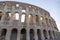 Fragment of the wall of the Colosseum - amphitheater, architectural monument of Ancient Rome