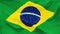 Fragment of a waving flag of the Federative Republic of Brazil