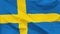 Fragment of a waving flag of the Kingdom of Sweden in the form of background