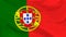 Fragment of a waving flag of the Portuguese Republic in the form of background, aspect ratio with a width of 16 and height of 9