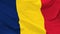 Fragment of a waving flag of the Republic of Chad in the form of background