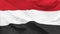 Fragment of a waving flag of the Republic of Yemen in the form of background