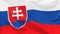 Fragment of a waving flag of the Slovak Republic in the form of background