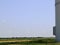 Fragment of wind power station in farmland