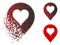 Fragmented Dot Halftone Heart Casino Marker Icon