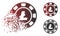 Fragmented Dot Halftone Litecoin Casino Chip Icon