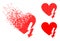 Fragmented Dotted Love Heart Strike Glyph with Halftone Version