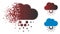 Fragmented Pixel Halftone Cardano Cloud Icon