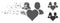 Fragmented Pixel Halftone Family Love Heart Icon