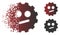 Fragmented Pixel Halftone Indifferent Smiley Gear Icon