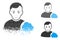 Fragmented Pixelated Halftone User Cloud Icon with Face