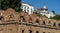 Fragments of ancient brick walls of abandoned Paramonovsky warehouses on  embankment of Rostov-on-Don.