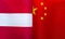 Fragments of the national flags of Austria and China