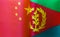 Fragments of national flags of China and the state of Eritrea
