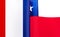 fragments of the national flags of France and the Republic of Chile