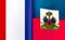fragments of the national flags of France and the Republic of Haiti