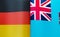 Fragments of the national flags of Germany and Fiji