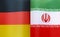 fragments of the national flags of Germany and Iran