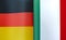 fragments of the national flags of Germany and Italy