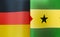 Fragments of the national flags of Germany and Sao Tome and Principe