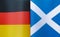 fragments of the national flags of Germany and Scotland