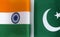 Fragments of the national flags of India and Pakistan