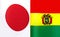 Fragments of the national flags of Japan and Bolivia