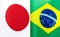 Fragments of the national flags of Japan and Brazil