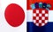 Fragments of the national flags of Japan and Croatia