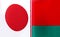 Fragments of the national flags of Japan and the Republic of Belarus