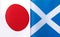 Fragments of the national flags of Japan and Scotland