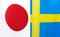 Fragments of the national flags of Japan and Sweden