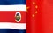 Fragments of the national flags of the Republic of Costa Rica and China