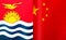 Fragments of national flags of the Republic of Kiribati and China